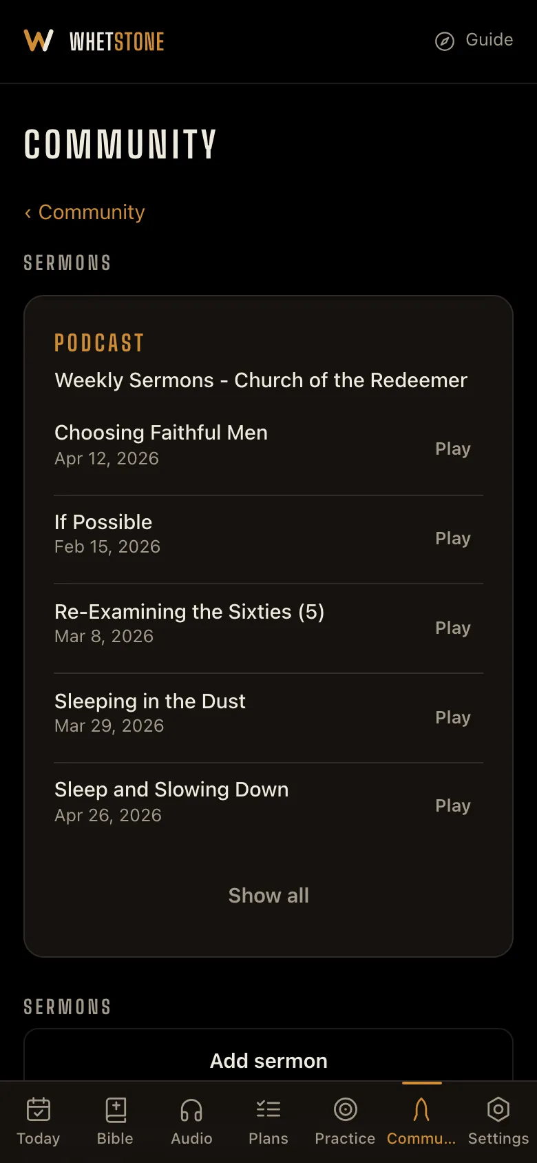 Add a sermon, step by step.
