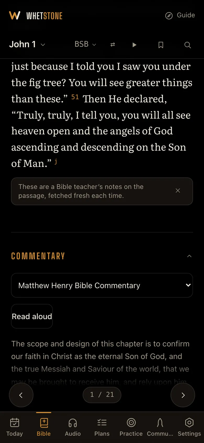 Ask what it means — commentary.