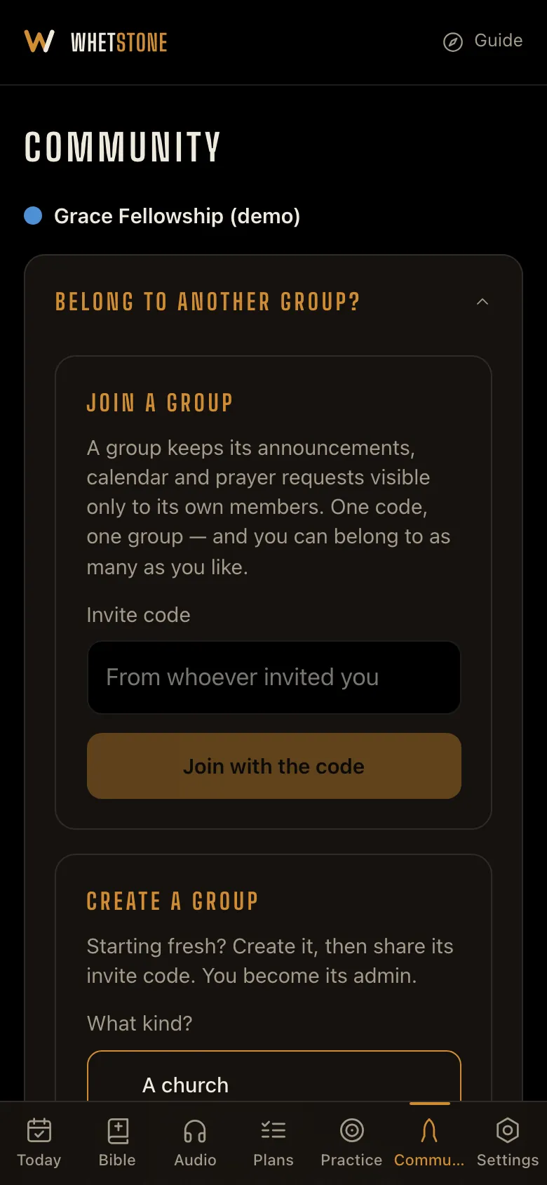 Create a group, step by step.