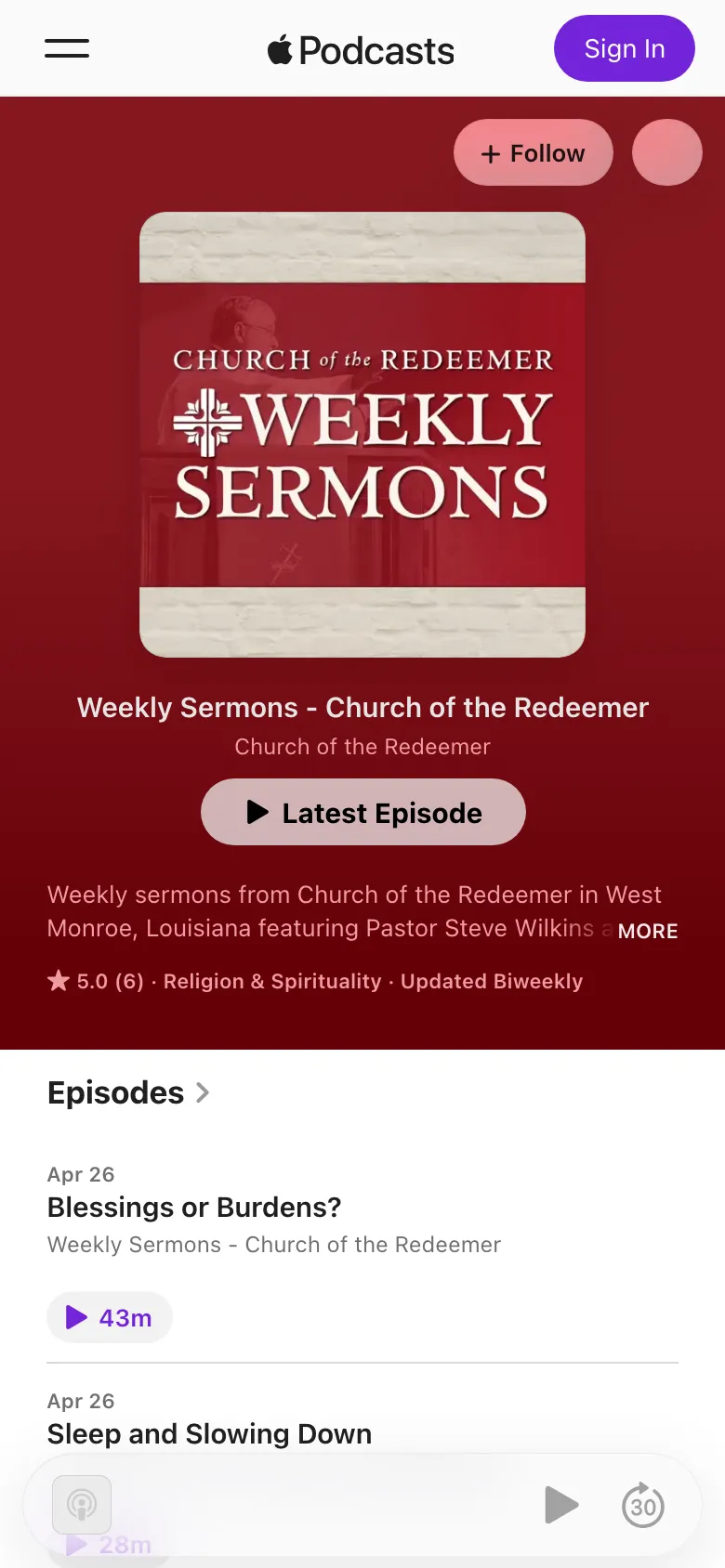 Apple Podcasts — finding the RSS feed