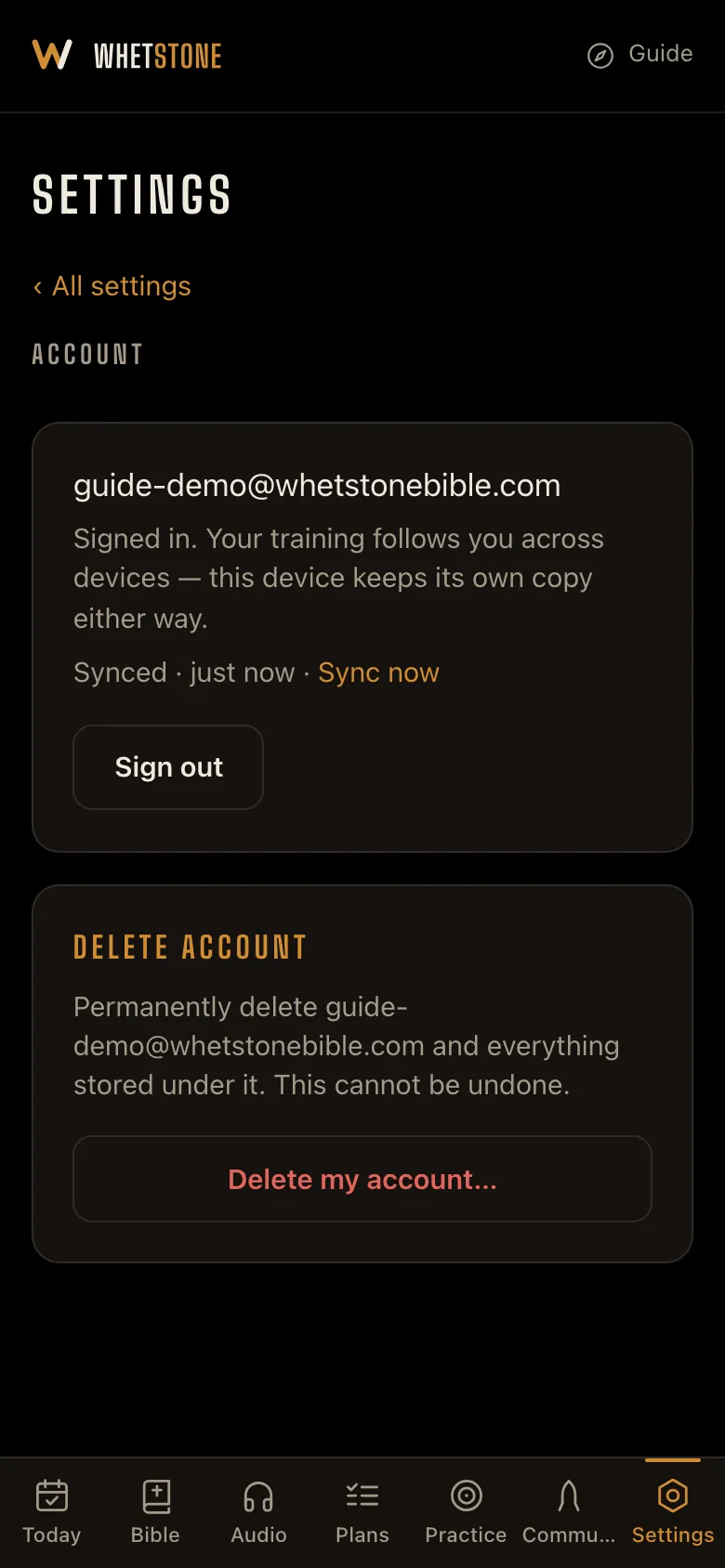 Your account — and how to delete it.